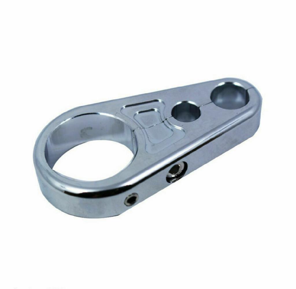 Chrome Aluminum Alloy Brake Clutch Cable Wire Clamp Clip For 1" 25mm Handlebar