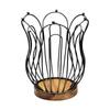 Rustic Coffee Pod Keeper With Solid Wood Base Spacious Metal Espresso Capsule Storage Tary For Kitchen Organization