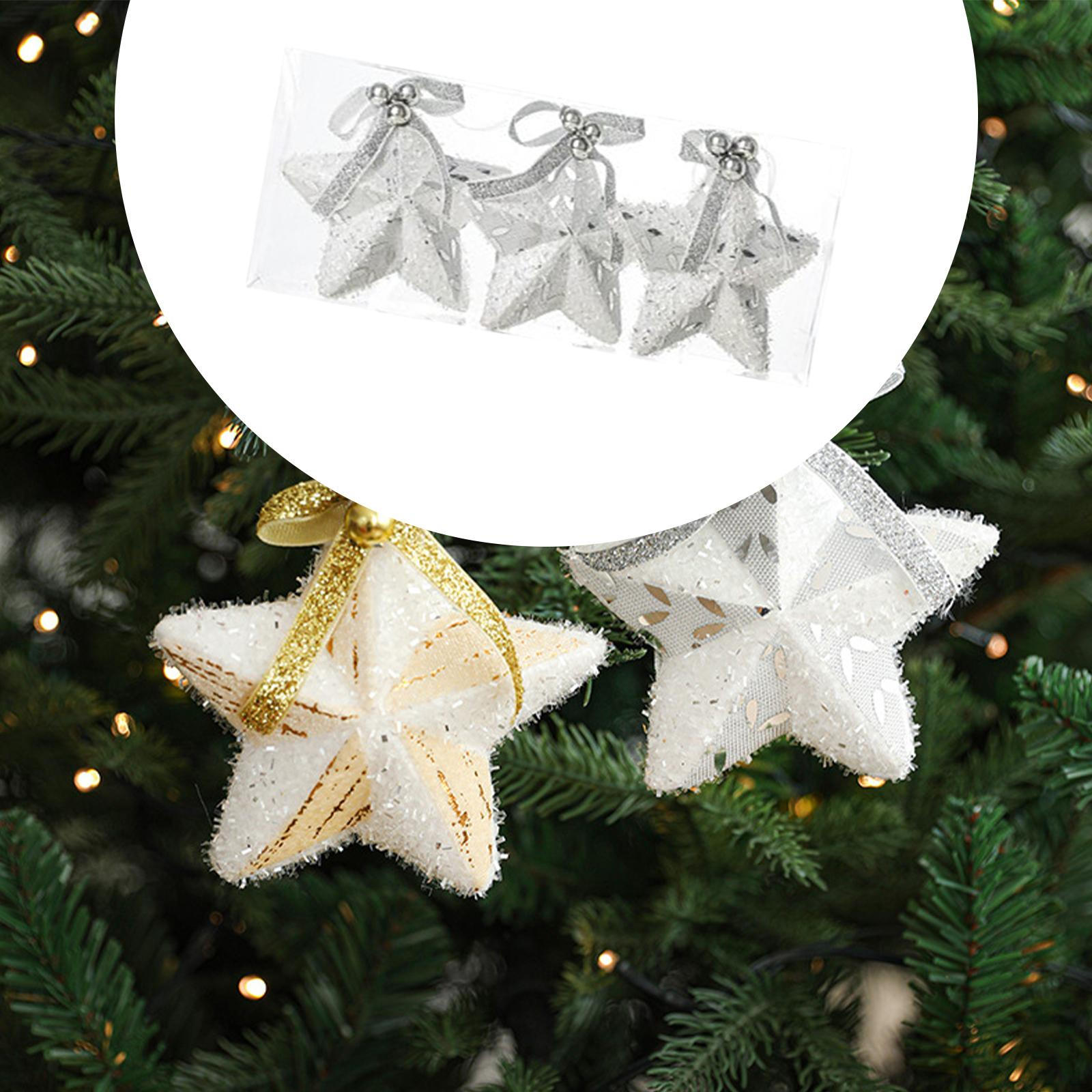 

Рождественское украшение из 3 предметов для подвешивания шаров, поделки, блестящие украшения, серебряный