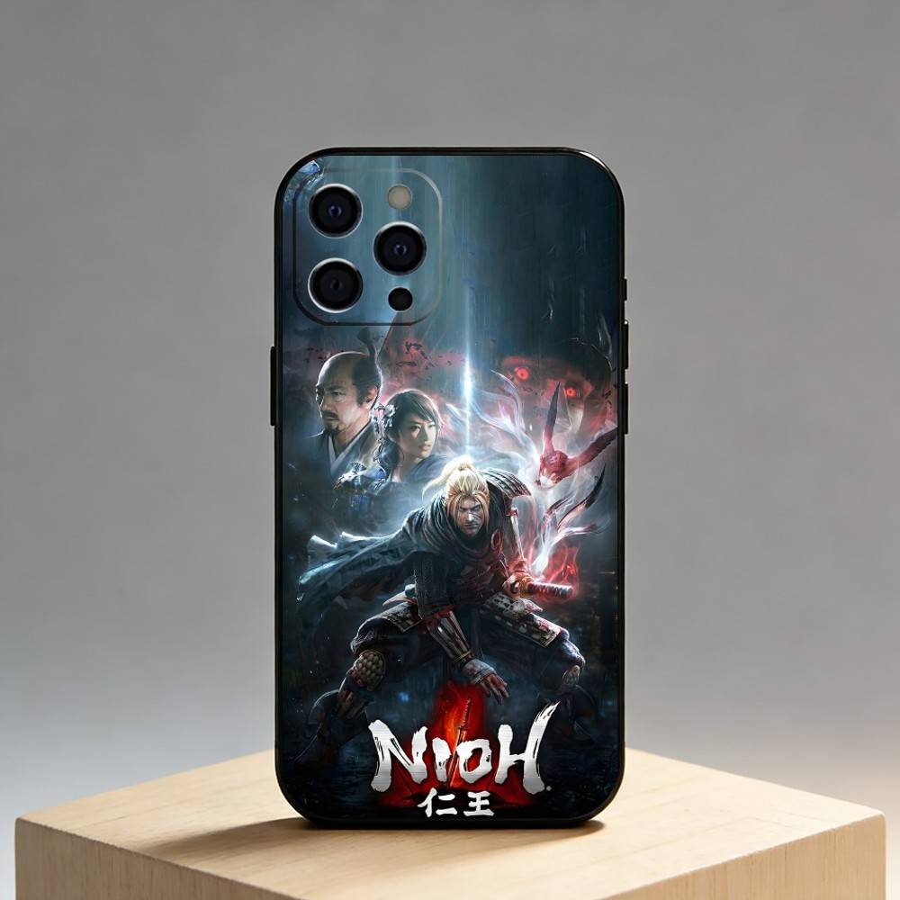 Game N-Nioh Pritend Phone Case For iPhone17,16,15,14,13,12 Plus,Max Soft Silicone Black Cover
