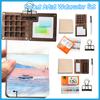 Travel Paint Palette Pocket Artist Watercolor Set with Clip Portable Watercolor Set Wooden Grid Paint Box for School