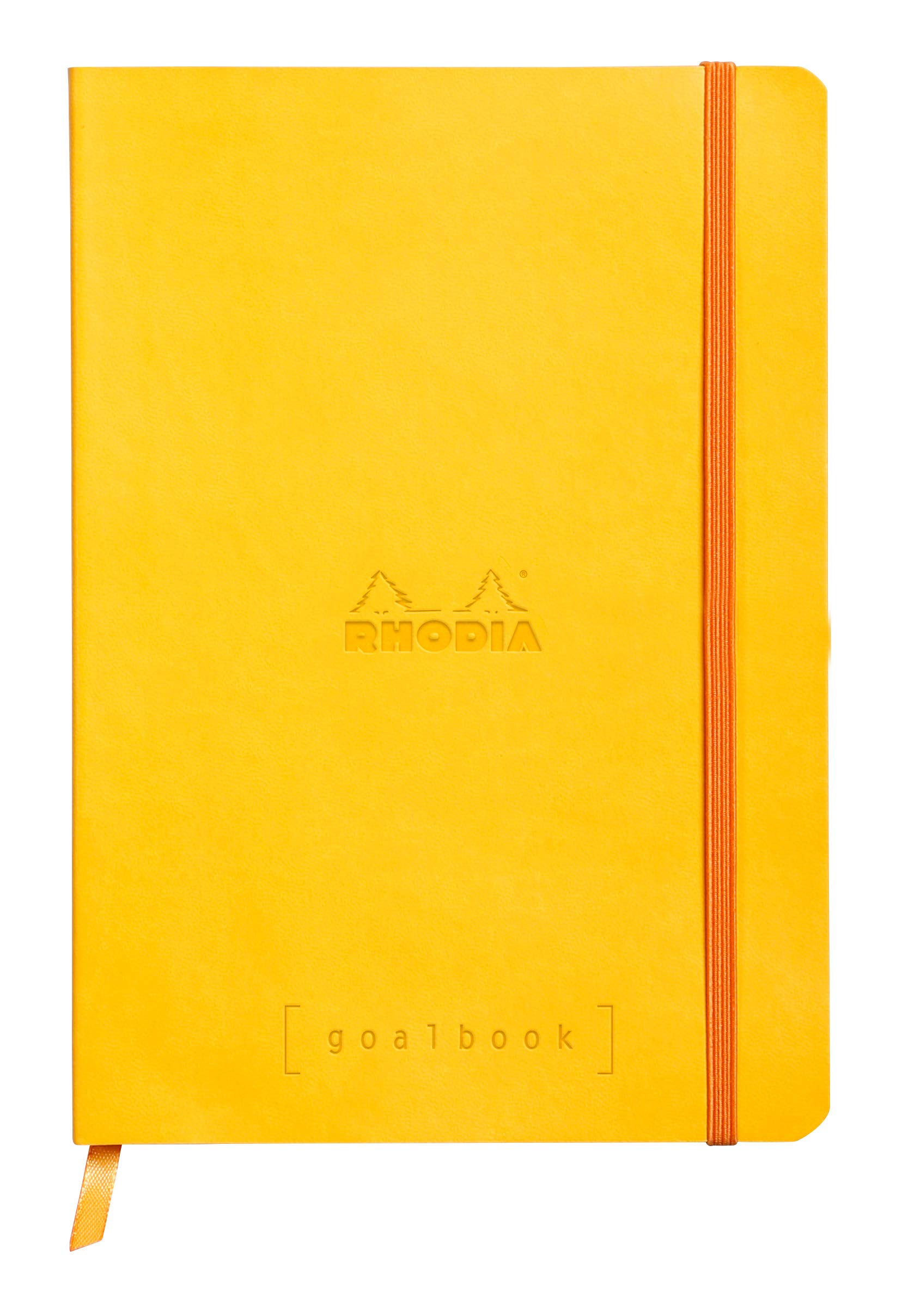 

Rhodia Note Rhodiarama Goal Book A5 Dot Grid 240 страниц с держателем для ручки Сделано в Италии Обложка из искусственной кожи Сертифицировано PEFC Желтый RHODIA Rhodiarama
