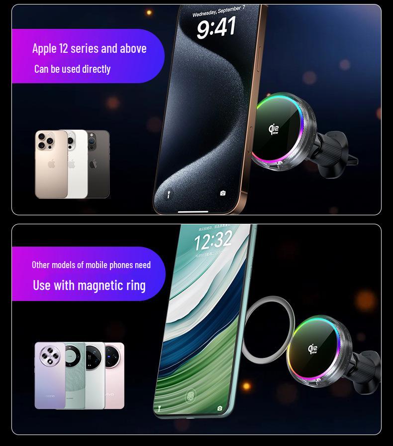 2025 Apple Magnetic Wireless Car Charger & Navigation Mount, 25W Fast Charging