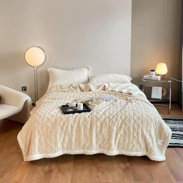 Portable Taffeta & Lambswool Nap Blanket for Students and Offices