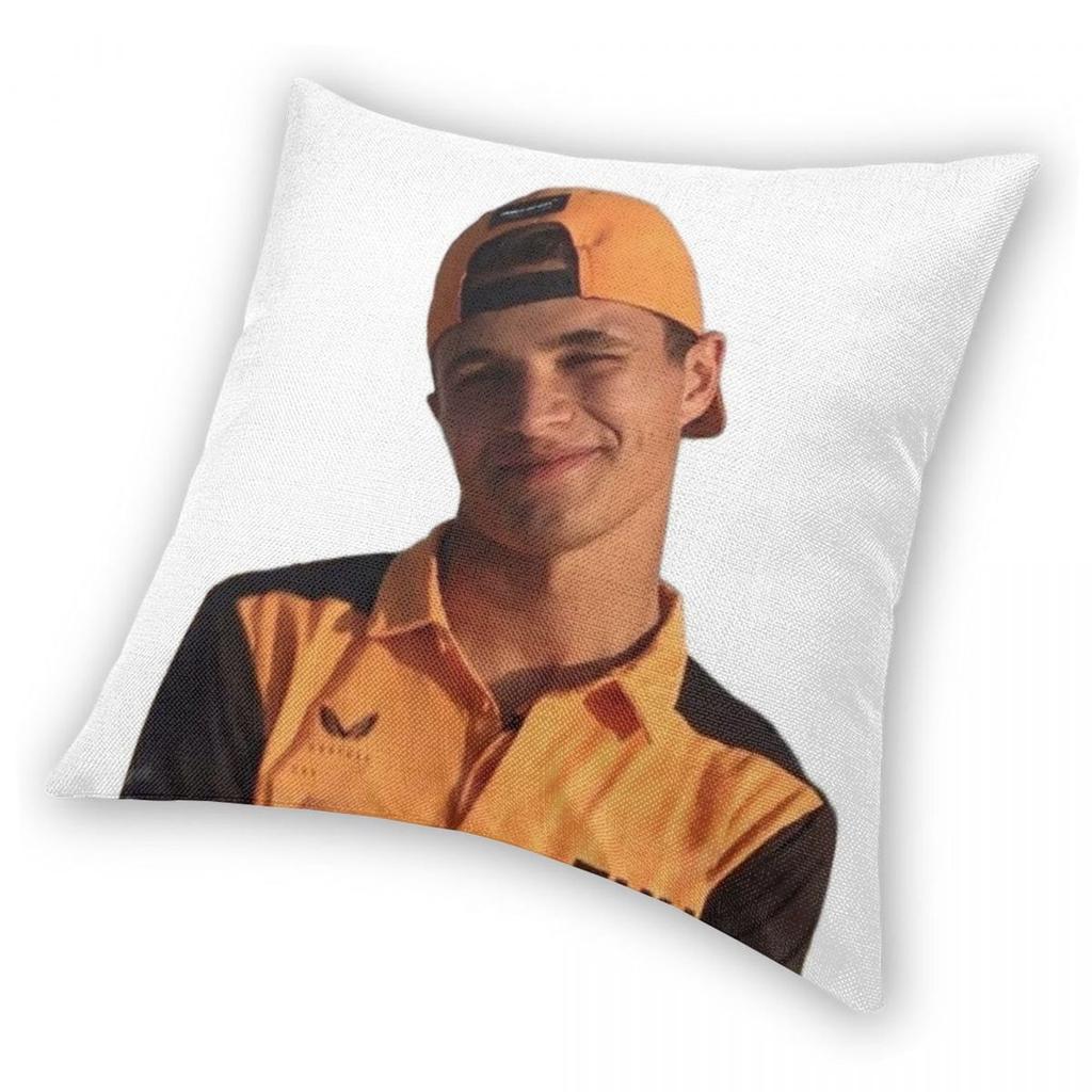 Lando Norris Racing Driver Square Pillowcase Polyester Linen Velvet Creative Zip Decor Pillow Case Bed Cushion Case 45x45