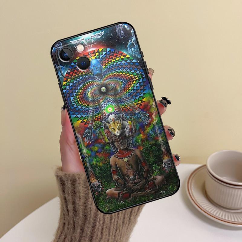 Spiritual Trippy Psychodelic Phone Case For iPhone 16 Pro Max 14 13 12 11 15 Pro Max mini XR 15 16 Plus 16e Cover Funda
