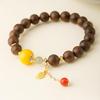 Agarwood & Amber Buddhist Beads Bracelet for Women - Xiaohongshu Style
