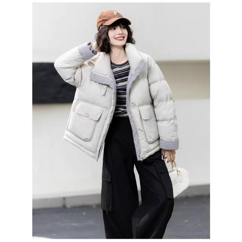 Winter new loose casual versatile stand-up collar cotton clothes commuting warm down cotton clothes jacket