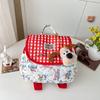 Cute Little Dog Checkered Boy-girl Embroidery Thread Small Backpack for Parents and Children's Baby Bag