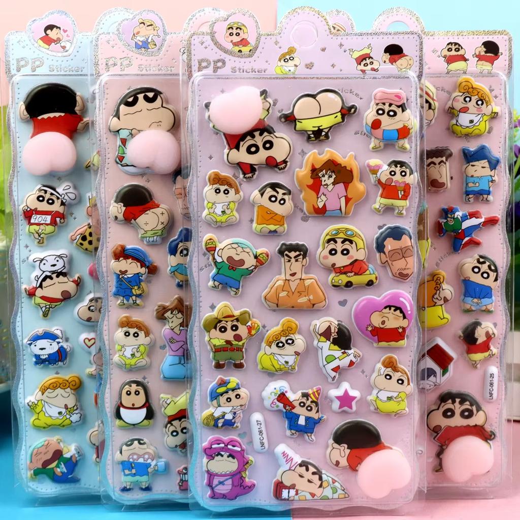 Thickened Crayon Shin-Chan Butt Pinch Decompression Sticker 3D Diy Phone Case Decorative Sticker Child Toy