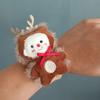 1/4pcsChristmas Snap Bracelet Plush Elk Snowman Design for Kids Party Games Xmas New Year Gift
