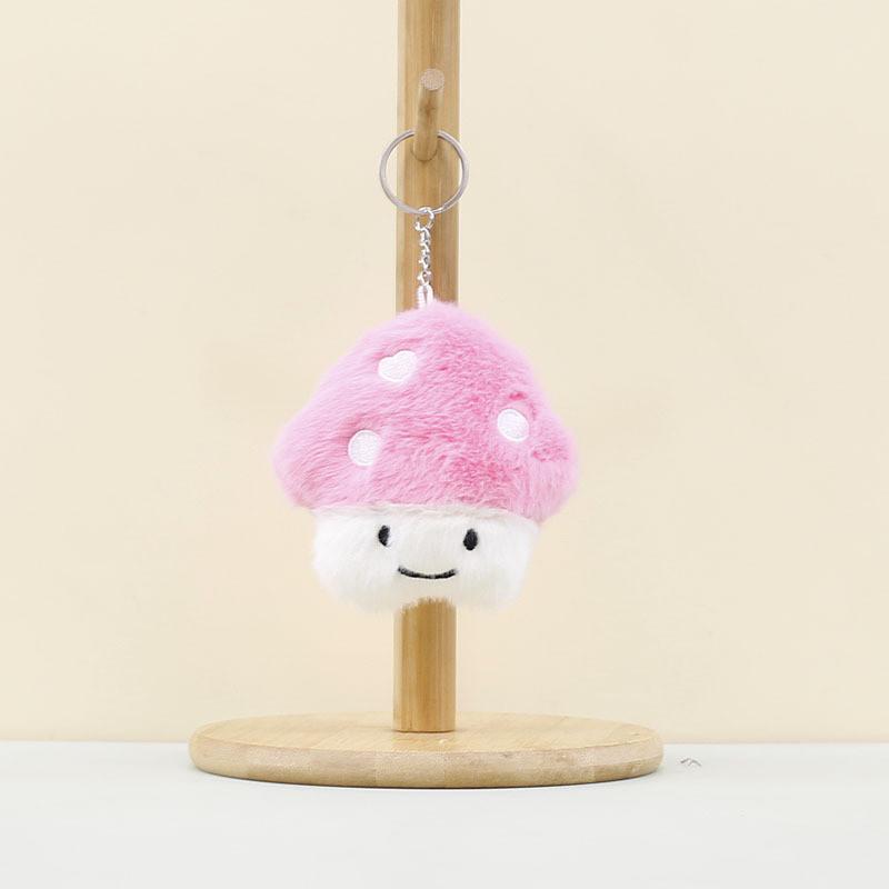 Adorable Plush Mushroom Keychain Cartoon Stuffed Toy For Girls Cute Gift Accessory