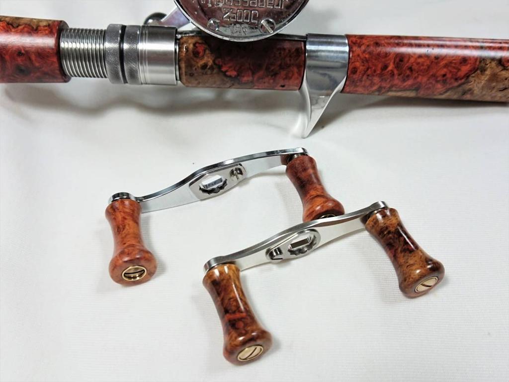 Abu Garcia Creative Stabilized wood ash burl handle knob NS Craft Shimano A 4