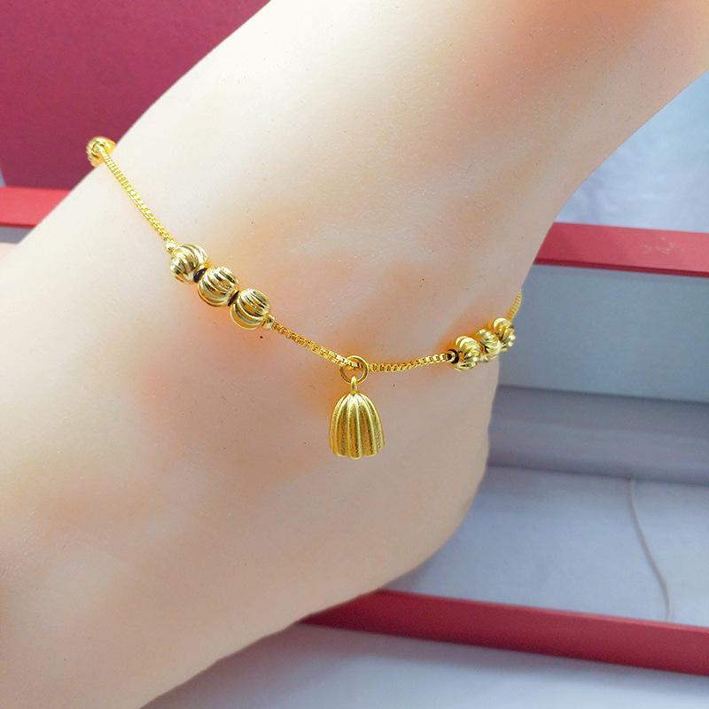 Vietnamese Gold-Plated Bead Anklet - Women's Korean Fashion Jewelry