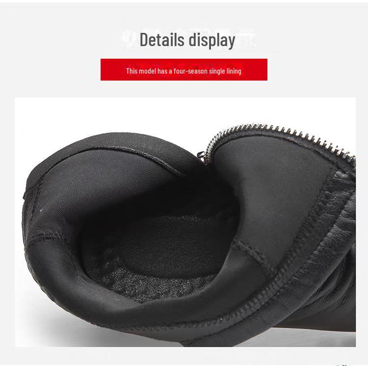 Ghete Martin pentru bărbați, de iarnă, cu gleznă înaltă - Piele de vacă moale, confortabile, cu fermoar la modă, căptușeală din catifea din lână