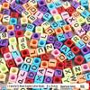 Square color & black English letters 6x6mm hole diameter 4mm