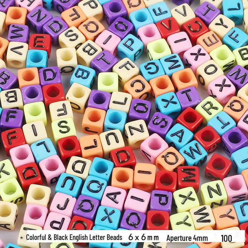 Colorful Acrylic Square Beads: English & Russian Letters for Handmade DIY Bracelets & Jewelry Accessories