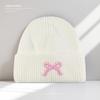 Korean Autumn and Winter Hat Women's Bow Knitted Hat Showing Face Small Wool Hat Warm Pullover Cold Hat Trendy