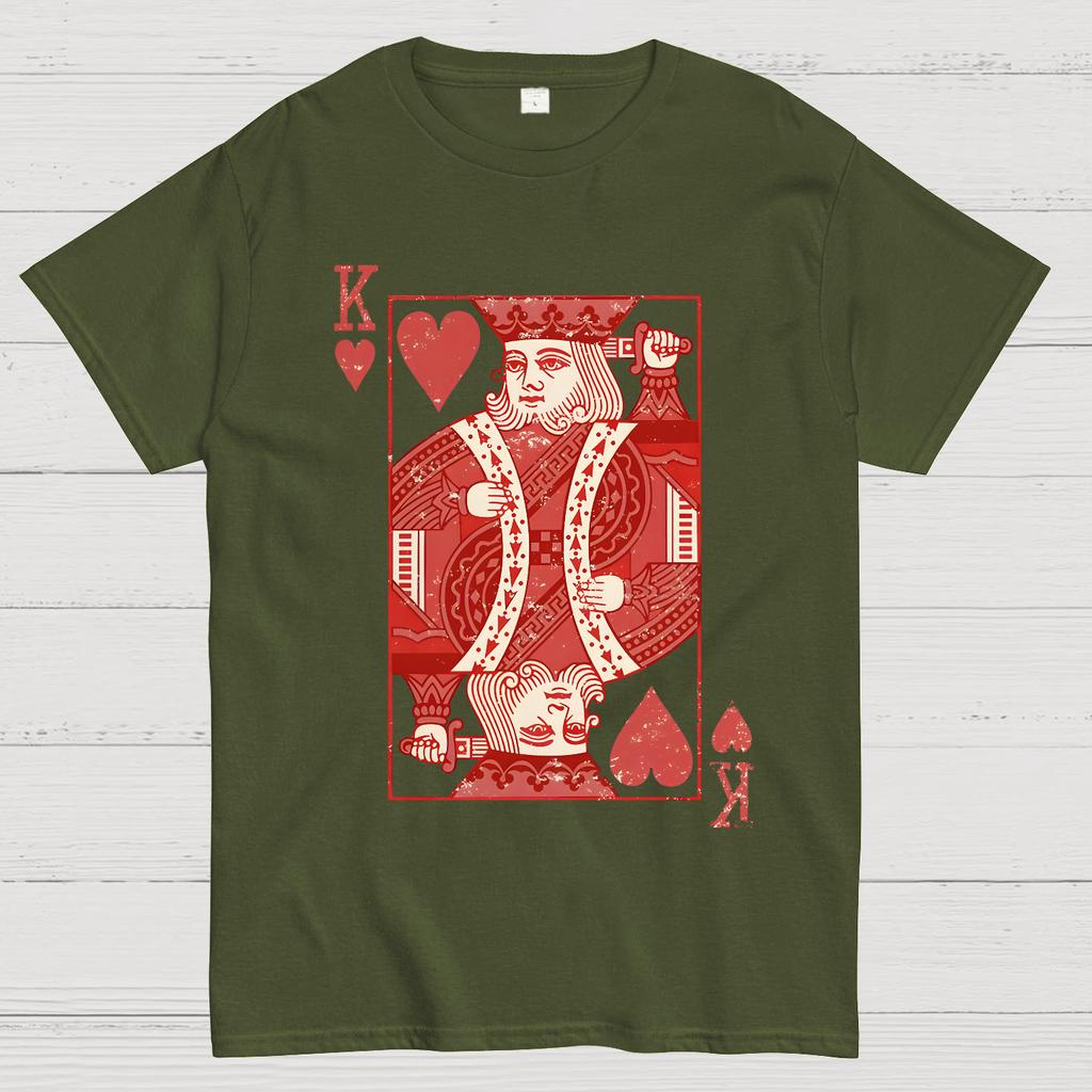 King of Hearts Valentine Shirt Matching Couple Gift Cotton Summer Casual Cool Loose T-Shirt