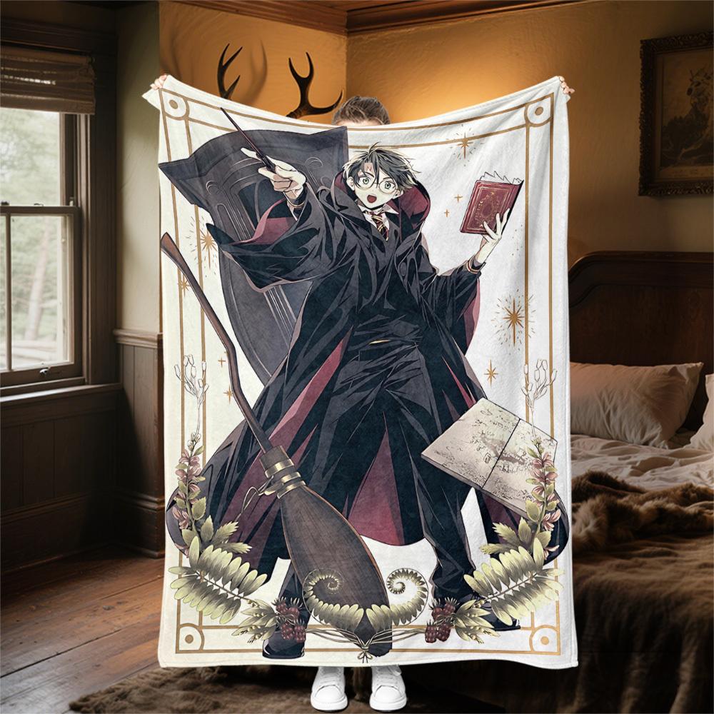 1pc magic broomstick wizard robe Outdoor Flannel Throw Blanket All Season Soft Warmth,Home Decor 1031244