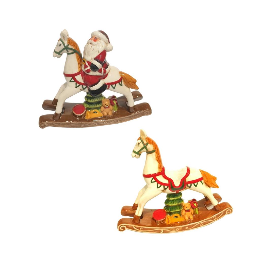 Christmas Decoration Rocking Horse Ornament Crafts Figure Creative Horse Statue