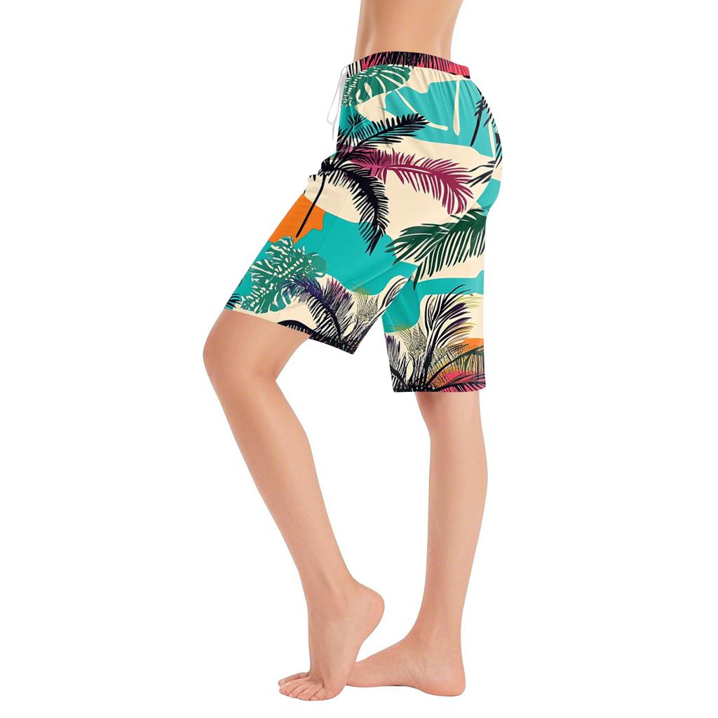 Women's Casual Fashionable Comfortable Pajama Pants Printed Drawstring Shorts