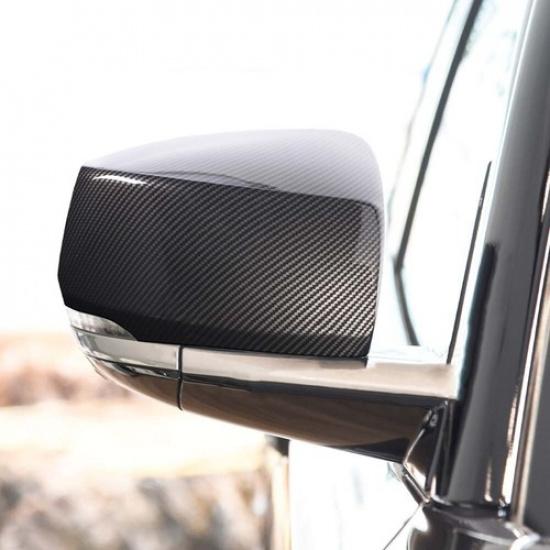 Carbon Fiber Side Door Rearview Mirror Cover Trims for Jeep Grand Cherokee +