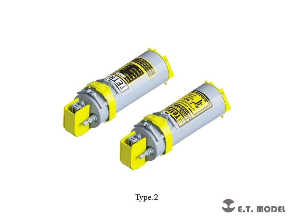 ET Model WWII German Fire Extinguisher Late Model Plastic Model Parts 1/35 Set, (8 Pieces) P35-226 (Military Vehicle)