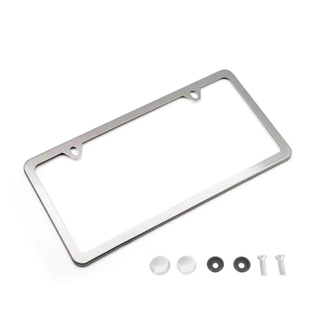 Stainless steel sharp Angle narrow edge ultra-thin license plate frame with 2 holes License Plate Covers Frames 6