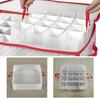 Plastic Christmas Ornament Storage Box with Dual Zipper Closure Box Contributes Slots for 128 Holiday Ornaments 3 Inch Keeps128 Xmas Holiday Ornaments