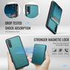 For Samsung Galaxy A50 Magnetic Case JEEHOOD J10 Leather Back Phone Cover with Detachable Card Holder Kickstand