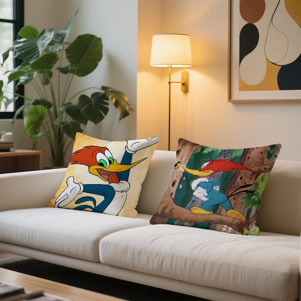 Cartoon W-Woody W-Woodpecker cushion cover Comfortable and soft bedding skin friendly leisure sofa car office pillowcase