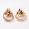 European and American exaggerated earrings, personality geometry, large circle metal trendy temperament, double-layer hollow tube earrings
