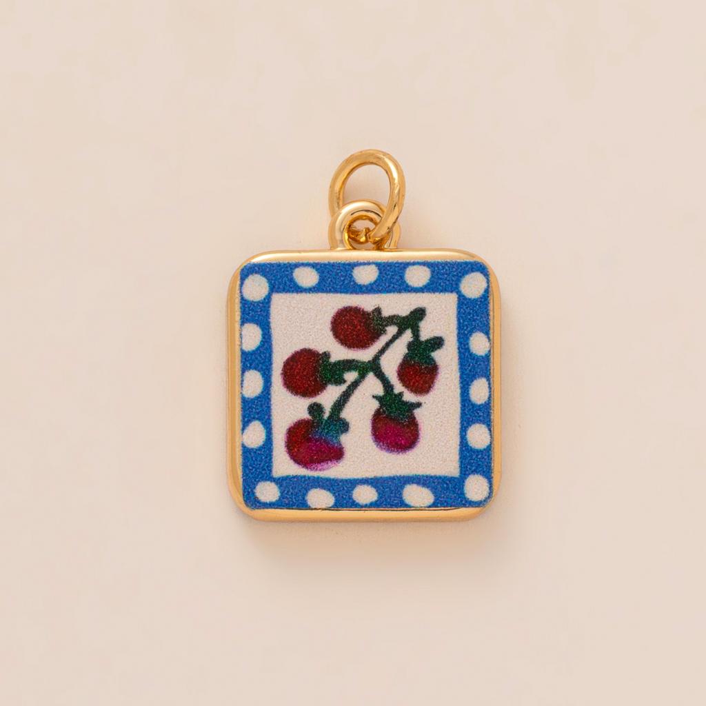 Dopamine Pendant Necklace, DIY Fruit Food Love Pendant, Copper Material, Gold-plated, Color Preserving