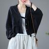 Übergroße Damenbekleidung Frühling und Sommer Locker Langarm Mode Baumwolle und Hanf Strickjacke Sonnenschutzmantel