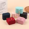 Mini Portable Jewelry Storage Bag Travel Simple Leather Or Velvet Ring Necklace Earrings Storage Box Organizer Display Gift Box