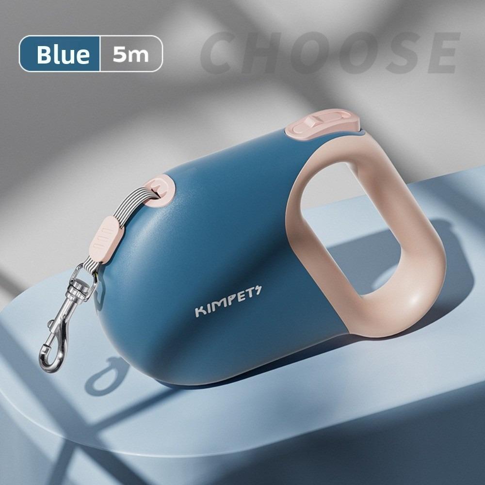 

5m Retractable Dog Leash Reflective Belt Adjustable Extension Dog Walking Rope Flexible Design Controllable Safety Traction Rope синий