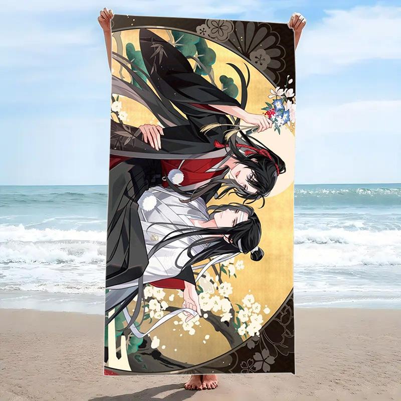 Mo Dao Zu Shi Print Beach Towel, Large Soft Quick Dry Towel for Beach Camping Swimming