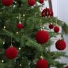 30 Peças/Conjunto Enfeites de Bola de Natal Brilhantes Adereços de Árvore de Natal de Veludo Decoração de Janela