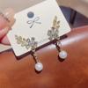 Exquisite Blätter Kristall Blume Stecker Ohrringe Für Damen AAA Zirkon Rose Schmetterling Quaste Ohrring Braut Hochzeit Party Schmuck