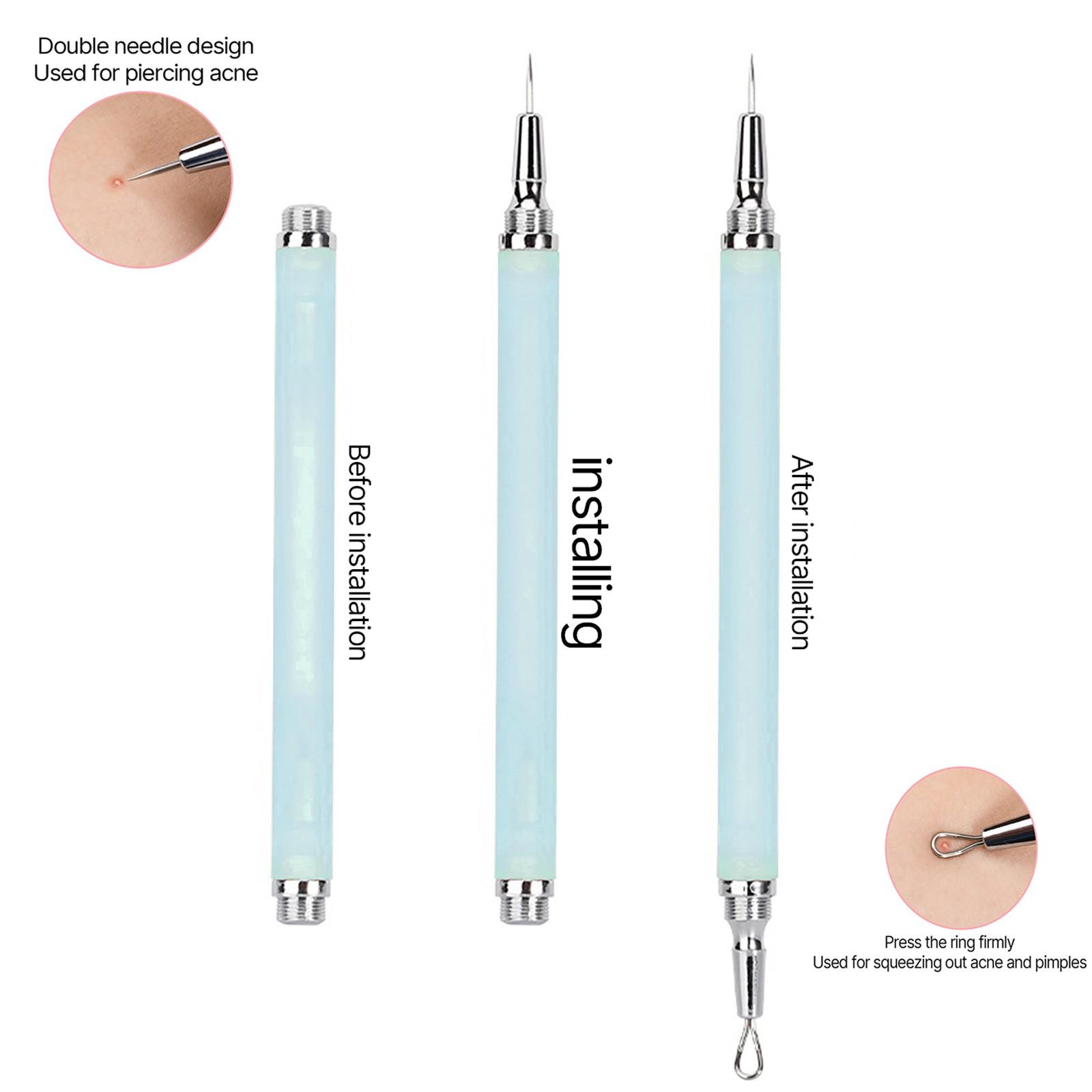 

Можно хранить скрытые иглы для лечения акне, косметические иглы для удаления акне, портативные двухсторонние иглы для лечения акне One Size зелёный