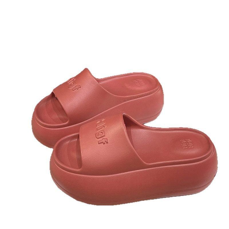Summer Wear Super Thick Bottom One Word EA Slippers New Simple and Versatile Comfortable Height Increase Cool Slippers Women