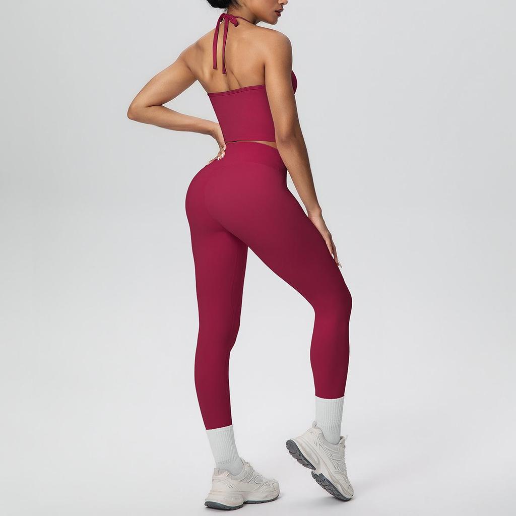 Strappy Back Sports Bra & High-Waisted Butt-Lifting Yoga Pants - Women's Activewear