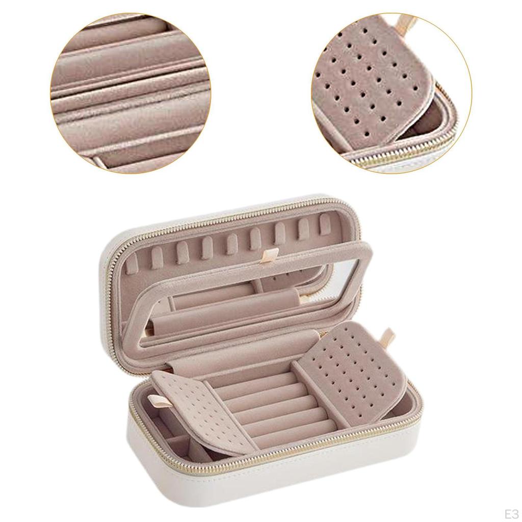 Schmuckschatulle, Reiseetui, Geschenk, einfacher Halter, Reißverschluss, Aufbewahrungsorganizer für Charms