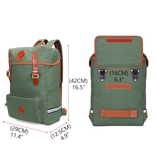TOURBON Fahrrad-Hinterradtasche, Seitentasche, Gepäckträgertasche, 15L Großes Fassungsvermögen, Reflektierender Canvas-Rucksack für Pendeln, Schule, Camping und Rennräder