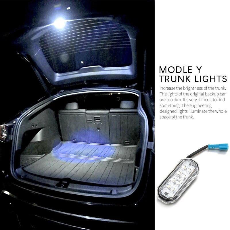 Futhope Replacement LED Trunk For Tesla Model Y 8LED Beads Ultra-Bright Easy-Plug Lighting Upgrade LEDs Light Bulbs Kit Car