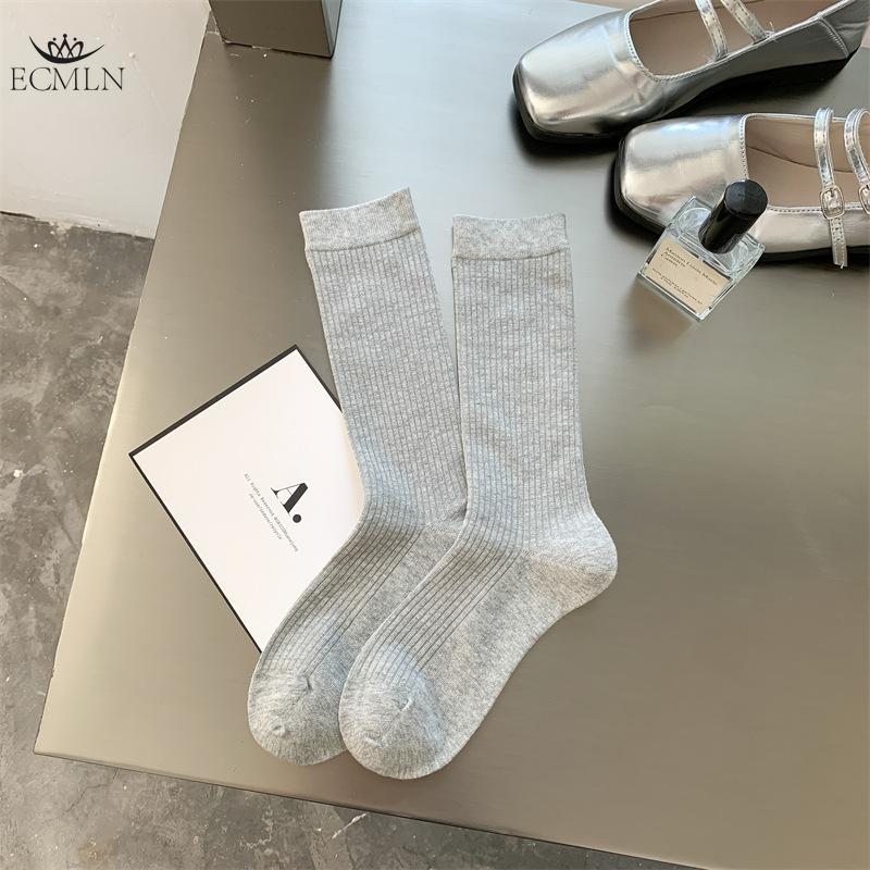 

Женские носки средней длины цвета «Анкора Ред» повседневные хлопковые носки новые модные полосатые носки для женщин 1 pair светло-серый