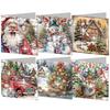 6Pcs Christmas Tree DIY Diamond Painting Card Rhinestone Painting Card Kit Diamond Painting Greeting Card for Adults Beginners