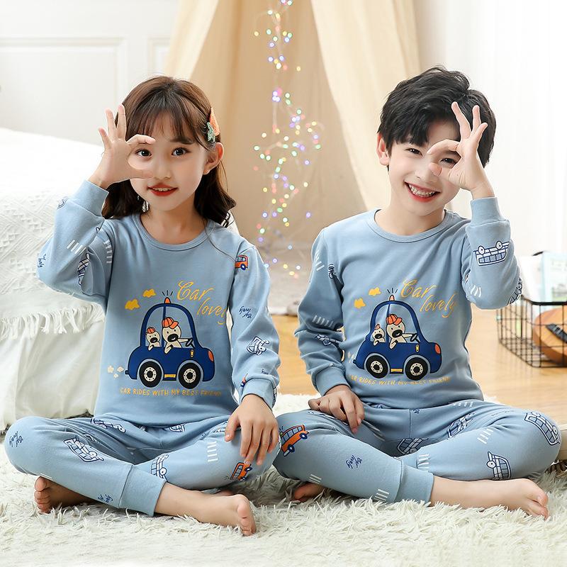 Teens Pajamas Long Sleeve 100% Cotton Pyjamas Big Kids Clothes Sets Children Boys Sleepwear Pajamas for Girls 6 8 10 12 14 Years