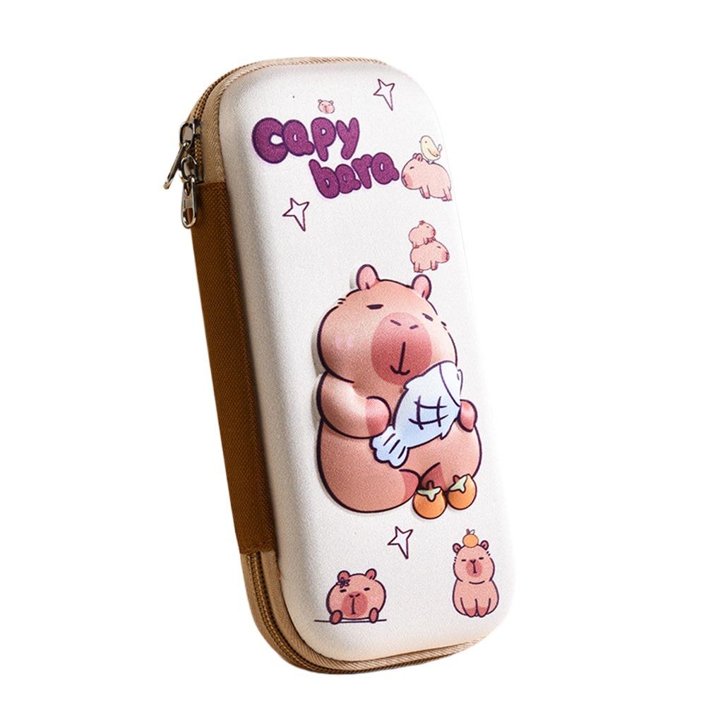 Multi-functional 3D Capybara Pencil Case Large Capacity Portable Pen Box Pen Bag Back To School